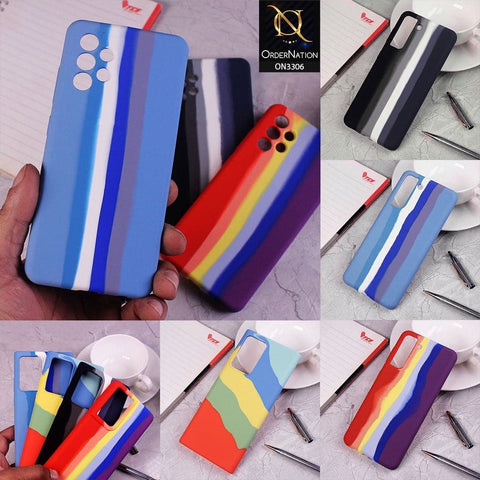 Samsung Galaxy S21 Ultra 5G Cover - Blue - New Silky Soft Silicone Rainbow Series Protective Case
