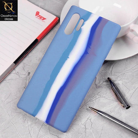 Samsung Galaxy Note 10 Plus Cover - Blue - New Silky Soft Silicone Rainbow Series Protective Case