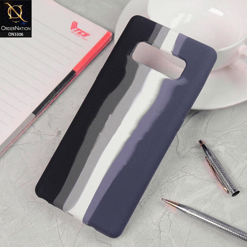 Samsung Galaxy Note 8 Cover - Black - New Silky Soft Silicone Rainbow Series Protective Case