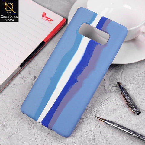 Samsung Galaxy Note 8 Cover - Blue - New Silky Soft Silicone Rainbow Series Protective Case