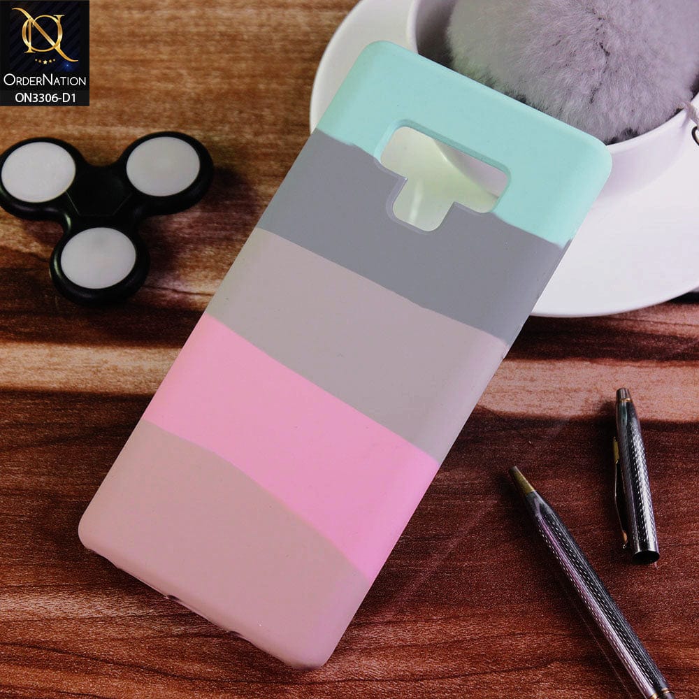 Samsung Galaxy Note 9 Cover - Design 1 - New Silky Soft Silicone Rainbow Series Protective Case