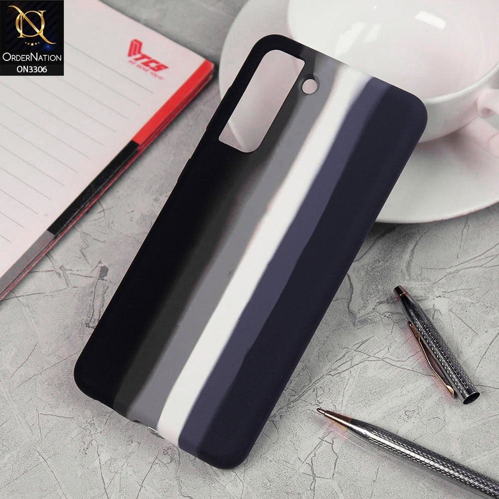 Samsung Galaxy S21 5G Cover - Black - New Silky Soft Silicone Rainbow Series Protective Case