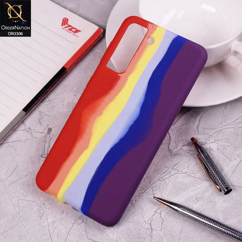 Samsung Galaxy S21 5G Cover - Red - New Silky Soft Silicone Rainbow Series Protective Case