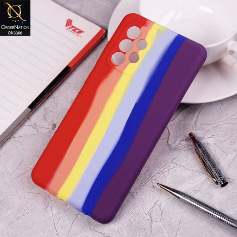 Samsung Galaxy A72 Cover - Red - New Silky Soft Silicone Rainbow Series Case with Camera Protection