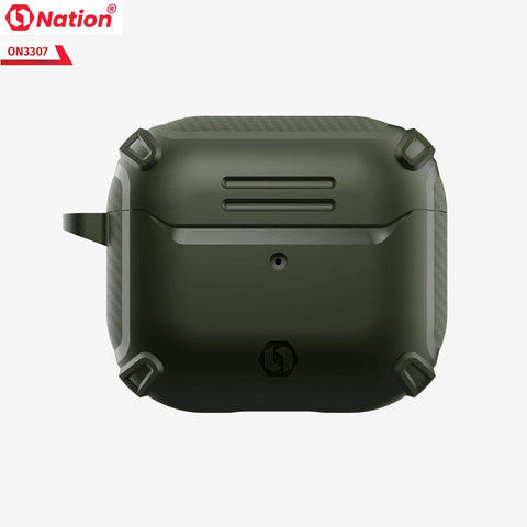 Apple Airpods 3rd Gen 2021 Cover - Military Green - ONation Quad Element Full Body Protective Soft Case