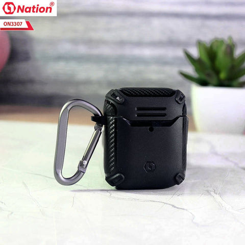 Apple Airpods 1 / 2 Cover - Black - ONation Quad Element Full Body Protective Soft Case