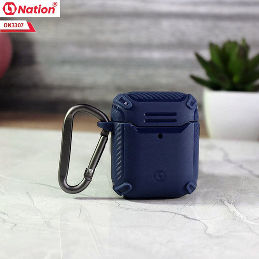 Apple Airpods 1 / 2 Cover - Navy Blue - ONation Quad Element Full Body Protective Soft Case