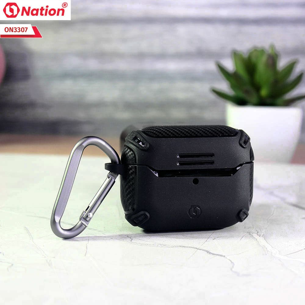Apple Airpods 3rd Gen 2021 Cover - Black - ONation Quad Element Full Body Protective Soft Case