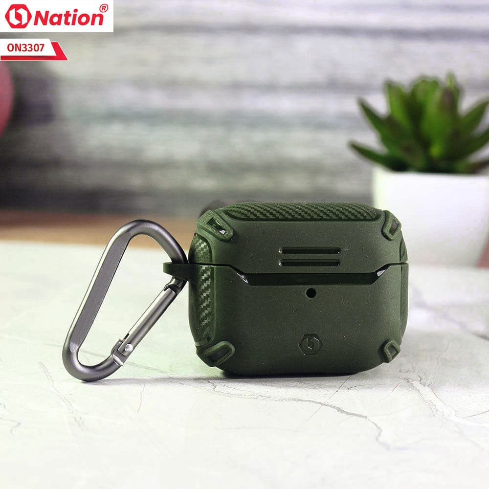 Apple Airpods Pro Cover - Military Green - ONation Quad Element Full Body Protective Soft Case