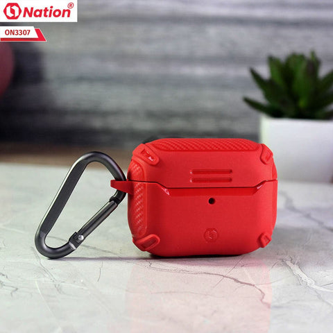 Apple Airpods Pro Cover - Red - ONation Quad Element Full Body Protective Soft Case