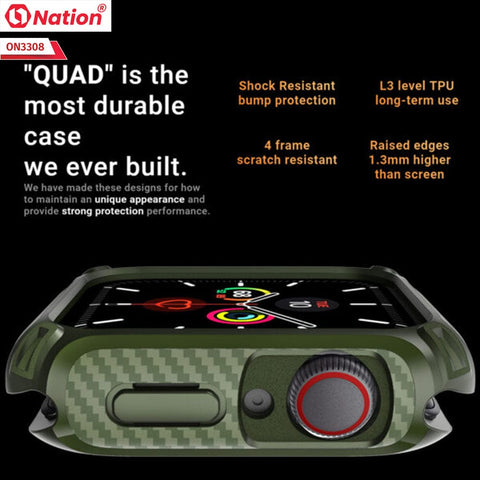 Apple Watch Series 7 (45mm) Cover - Military Green - ONation Quad Element Full Body Protective Soft Case