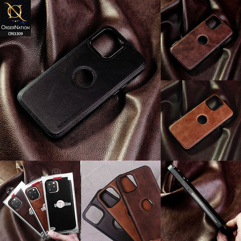 iPhone 13 Pro Max Cover - Light Brown - Rich Boss Leather Soft Case