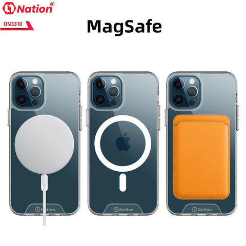 iPhone 13 Pro Max Cover - ONation MagSafe Series - Premium Quality No Yellowing Drop Tested Tpu+Pc Clear Soft Edges