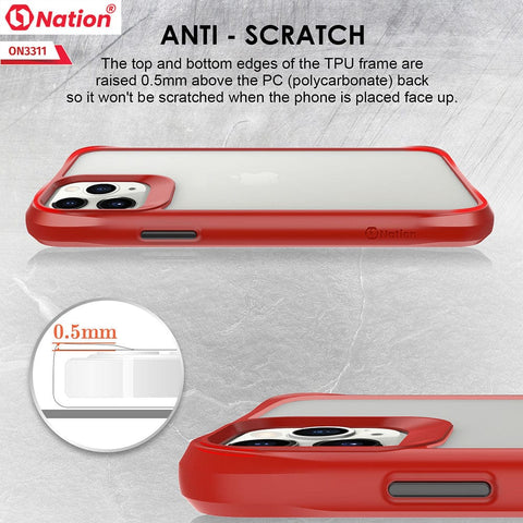 iPhone 11 Pro Max Cover - Red - ONation Combat X Mode Series Soft Borders Case