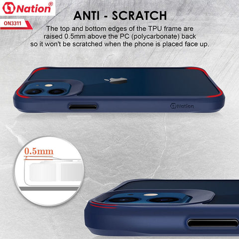 iPhone 12 Cover - Blue - ONation Combat X Mode Series Soft Borders Case