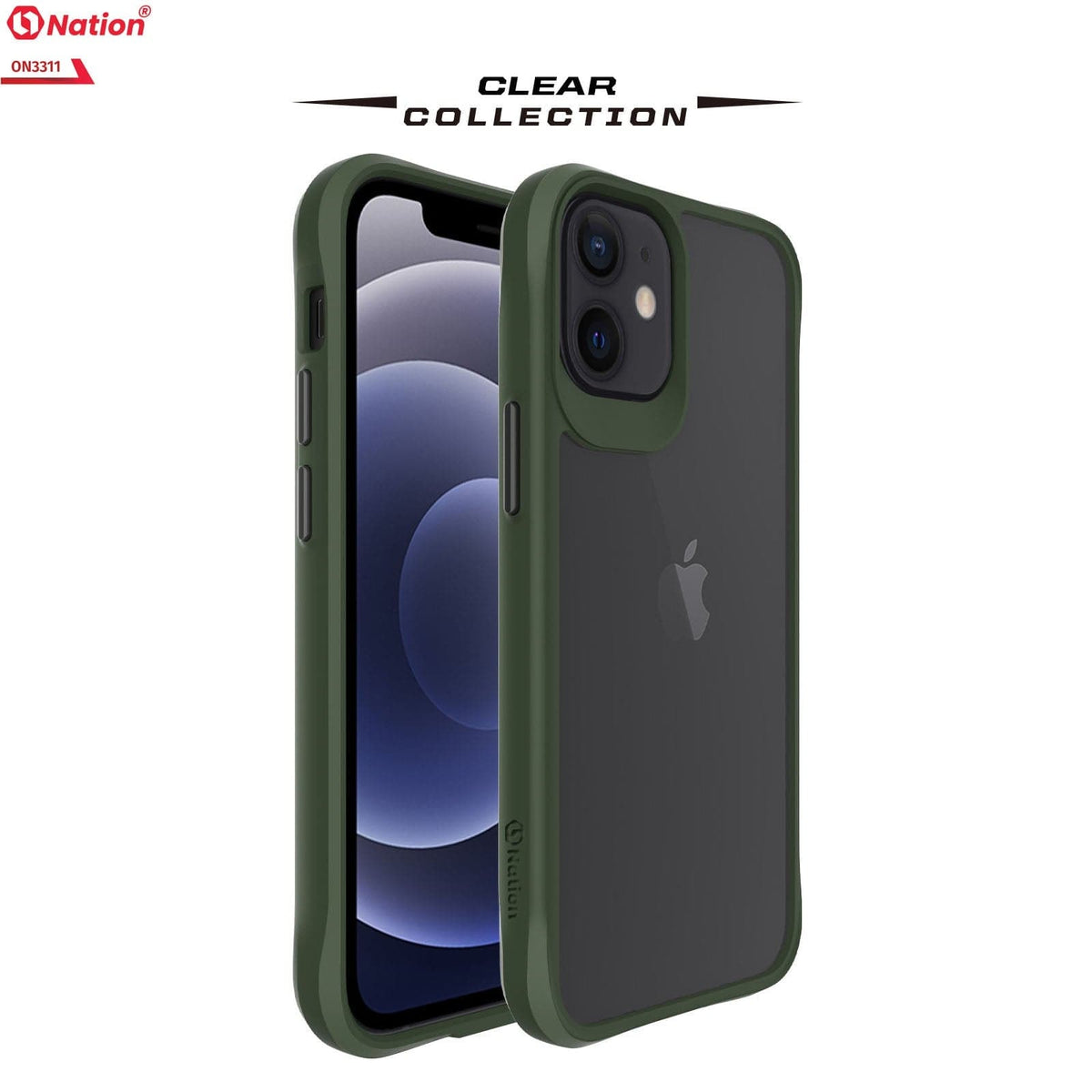 iPhone 12 Cover - Green - ONation Combat X Mode Series Soft Borders Case