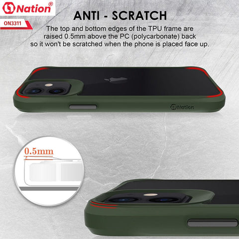 iPhone 12 Cover - Green - ONation Combat X Mode Series Soft Borders Case