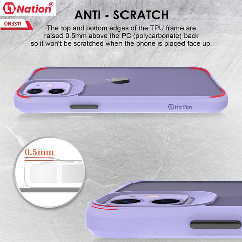 iPhone 12 Cover - Purple - ONation Combat X Mode Series Soft Borders Case
