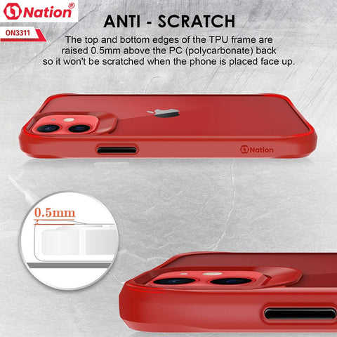 iPhone 12 Cover - Red - ONation Combat X Mode Series Soft Borders Case