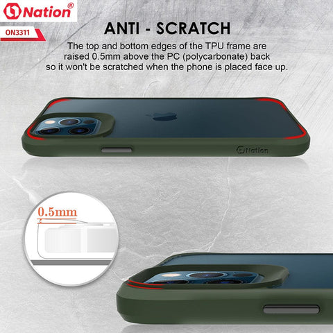 iPhone 12 Pro Cover - Green - ONation Combat X Mode Series Soft Borders Case