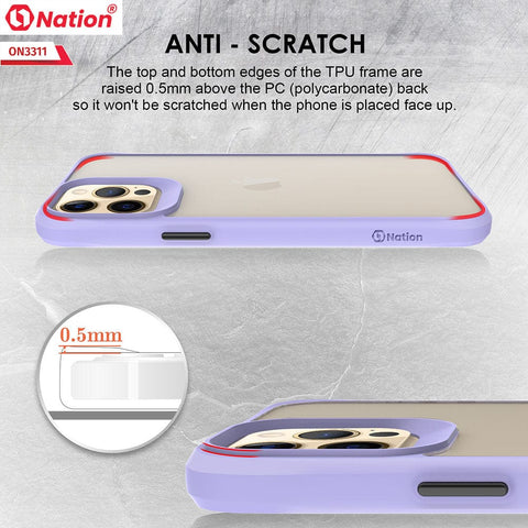 iPhone 12 Pro Cover - Purple - ONation Combat X Mode Series Soft Borders Case