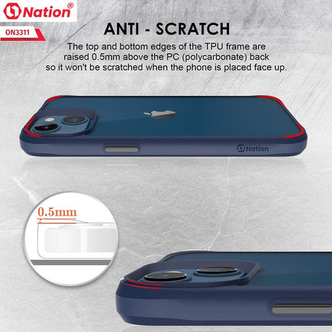 iPhone 13 Cover - Blue - ONation Combat X Mode Series Soft Borders Case