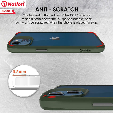 iPhone 13 Mini Cover - Green - ONation Combat X Mode Series Soft Borders Case