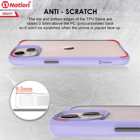 iPhone 13 Mini Cover - Purple - ONation Combat X Mode Series Soft Borders Case