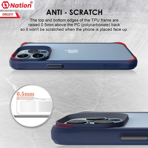 iPhone 13 Pro Cover - Blue - ONation Combat X Mode Series Soft Borders Case