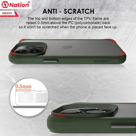 iPhone 13 Pro Max Cover - Green - ONation Combat X Mode Series Soft Borders Case
