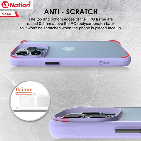 iPhone 13 Pro Cover - Purple - ONation Combat X Mode Series Soft Borders Case