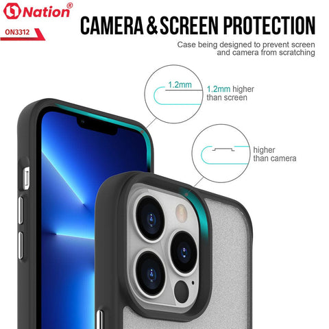 iPhone 13 Pro Cover - Black - ONation Silk Series - Premium Quality  Drop Tested Tpu+Pc Semi-Transparent Soft Edges