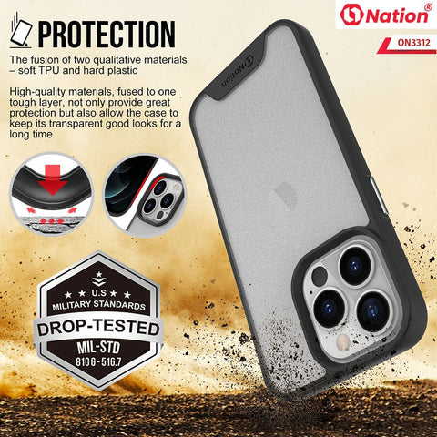 iPhone 11 Pro Max Cover - Black - ONation Silk Series - Premium Quality  Drop Tested Tpu+Pc Semi-Transparent Soft Edges