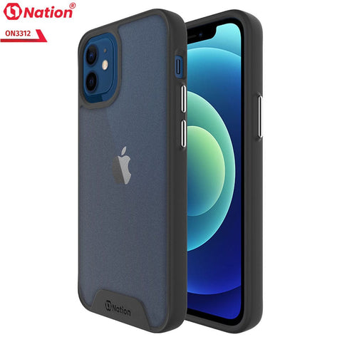 iPhone 12 Cover - Black - ONation Silk Series - Premium Quality  Drop Tested Tpu+Pc Semi-Transparent Soft Edges