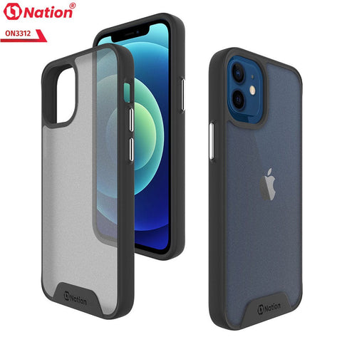 iPhone 12 Cover - Black - ONation Silk Series - Premium Quality  Drop Tested Tpu+Pc Semi-Transparent Soft Edges