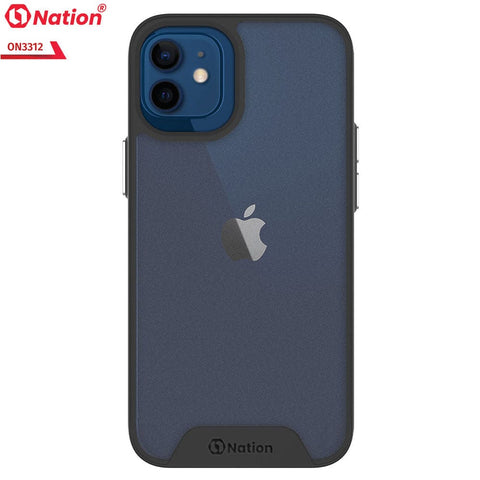 iPhone 12 Cover - Black - ONation Silk Series - Premium Quality  Drop Tested Tpu+Pc Semi-Transparent Soft Edges