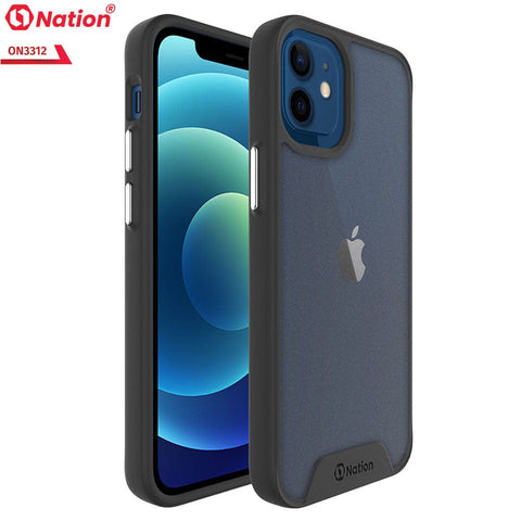 iPhone 12 Cover - Black - ONation Silk Series - Premium Quality  Drop Tested Tpu+Pc Semi-Transparent Soft Edges