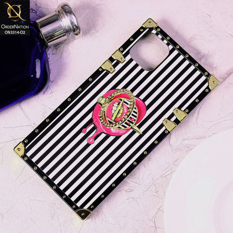 iPhone 11 Pro Max Cover - Design 2 - Stylish Trunk Chest Design Square Shape Soft Protective Case with Ring Holder