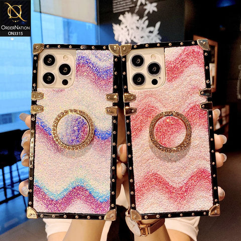 iPhone 13 Pro Max Cover - Pink - Shiny Bling Glitter Soft TPU Trunk Chest Protective Case with Ring Holder