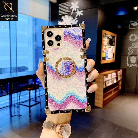 iPhone 12 Pro Max Cover - Purple - Shiny Bling Glitter Soft TPU Trunk Chest Protective Case with Ring Holder