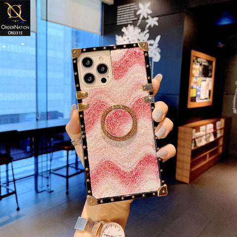 Samsung Galaxy A72 Cover - Pink - Shiny Bling Glitter Soft TPU Trunk Chest Protective Case with Ring Holder