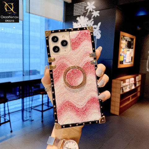 iPhone 11 Pro Max Cover - Pink - Shiny Bling Glitter Soft TPU Trunk Chest Protective Case with Ring Holder