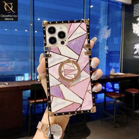 Samsung Galaxy A31 Cover - Design 3 - Smart Mosaic Marble and Glitter Trunk Style Soft Case Without Strap