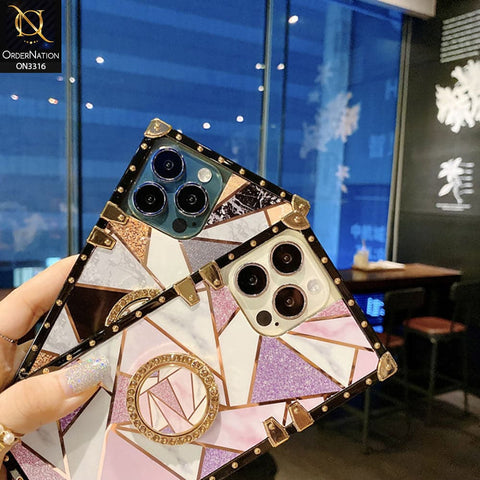 Samsung Galaxy A72 Cover - Design 2 - Smart Mosaic Marble and Glitter Trunk Style Soft Case