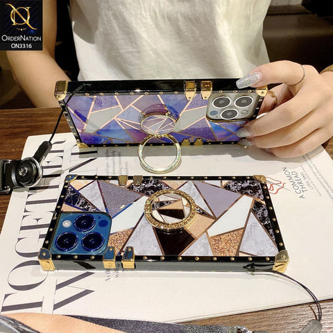 Samsung Galaxy A72 Cover - Design 2 - Smart Mosaic Marble and Glitter Trunk Style Soft Case