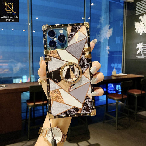 Huawei Nova 6 SE Cover - Design 1 - Smart Mosaic Marble and Glitter Trunk Style Soft Case Without Strap
