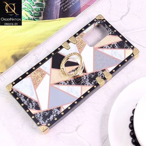 Samsung Galaxy M02s Cover - Design 1 - Smart Mosaic Marble and Glitter Trunk Style Soft Case
