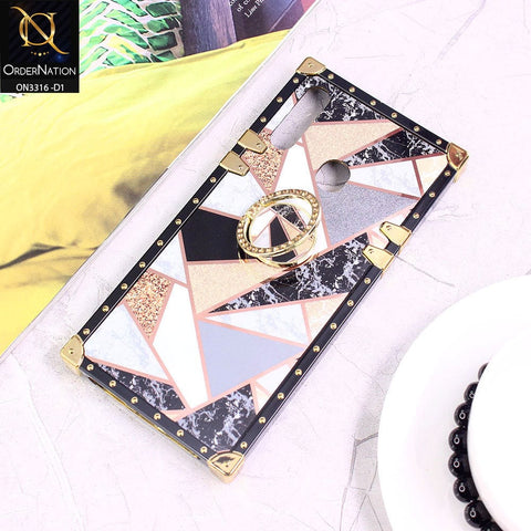 Samsung Galaxy A20s Cover - Design 1 - Smart Mosaic Marble and Glitter Trunk Style Soft Case Without Strap