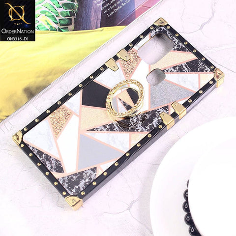 Samsung Galaxy A21s Cover - Design 1 - Smart Mosaic Marble and Glitter Trunk Style Soft Case Without Strap