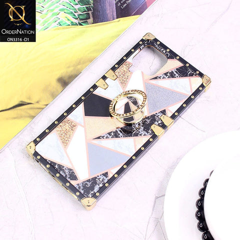 Samsung Galaxy A22 Cover - Design 1 - Smart Mosaic Marble and Glitter Trunk Style Soft Case Without Strap